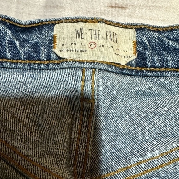 We The Free Jeans Button Fly Raw Hem Distressed Size 27 - Picture 2 of 9